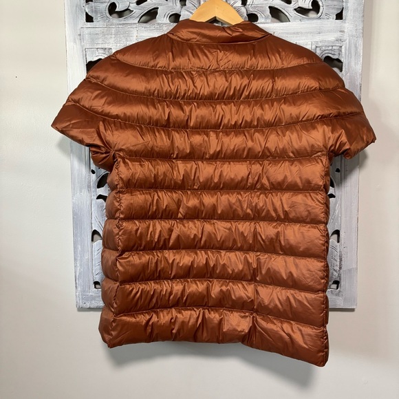 NEW Martha Stewart Spice Copper Short Sleeve Quilted Down Puffer Vest Size L - Picture 3 of 7